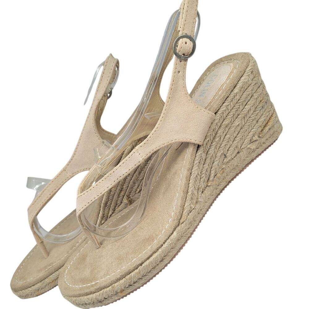 Colin Stuart Off White Slingback Espadrille Wedges‎ Resort Wedding Sandals